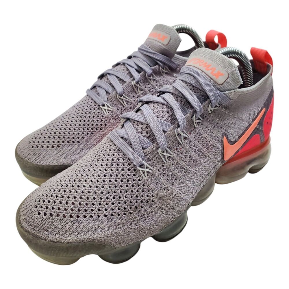 NIKE Shoes AIR VAPORMAX FLYKNIT 2 Womens Size 8 GREY CRIMSON Athletic 942843-005